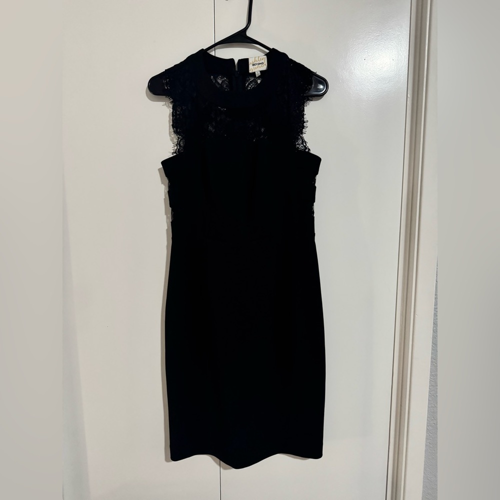 Ashley Graham Black Embellished Halter Midi Dress